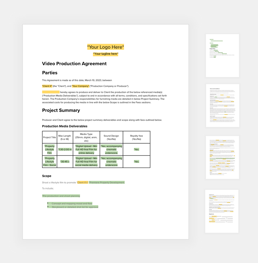 Film Producer Agreement Template Film Producer Agreement Template